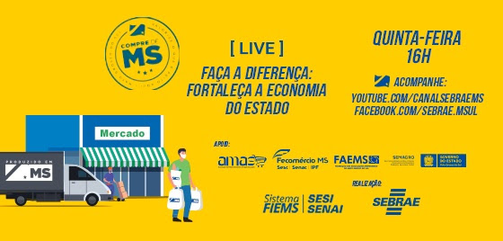Sebrae realiza live sobre ações para fortalecer economia de MS