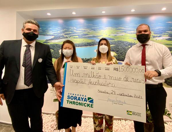 Soraya já destinou R$ 1,5 milhão ao Hospital Auxiliadora de Três Lagoas