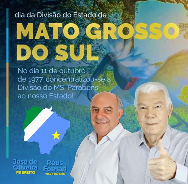 Mensagem do prefeito Zé de Oliveira e do vice Réus Fornari