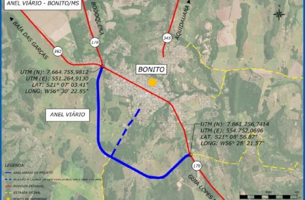 Governo de MS lança licitação para pavimentar do Anel Viário de Bonito