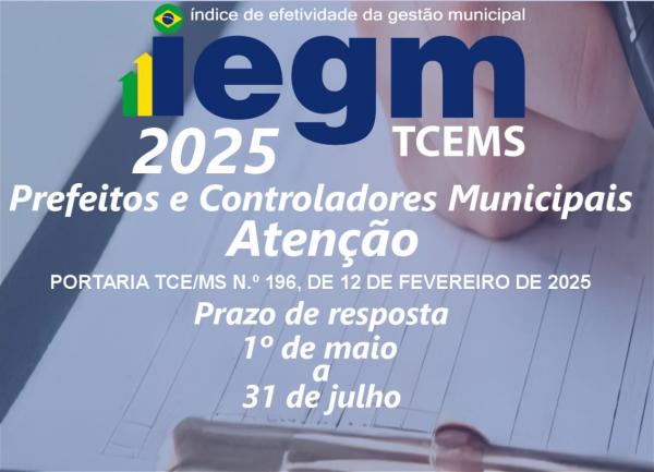 Começa dia 1º de maio prazo para envio das informações sobre IEGM