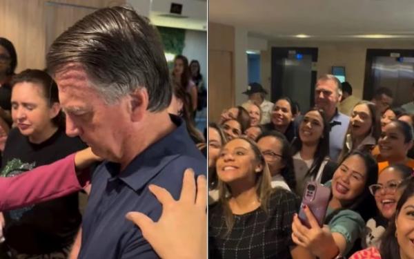 Bolsonaro recebeu oração antes de deixar hotel em Goiânia