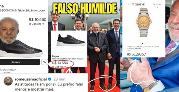 Zema mostra Lula com acessórios de luxo de R$65 mil