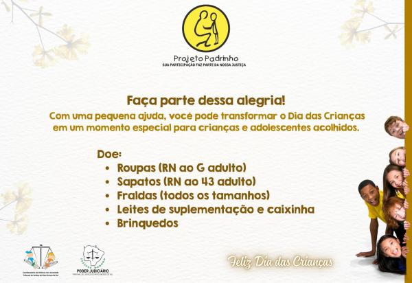 Projeto Padrinho promove campanha do Dia das Crianças em Campo Grande