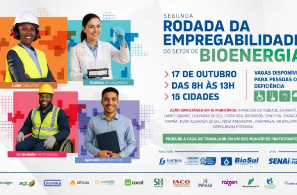 Rodada de empregabilidade oferece mais de 630 vagas em 15 municípios de MS