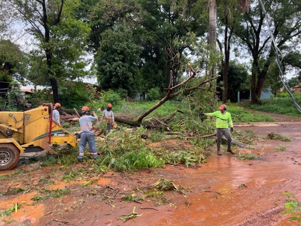 Prefeitura mobiliza equipes para limpar e desobstruir vias após chuva forte
